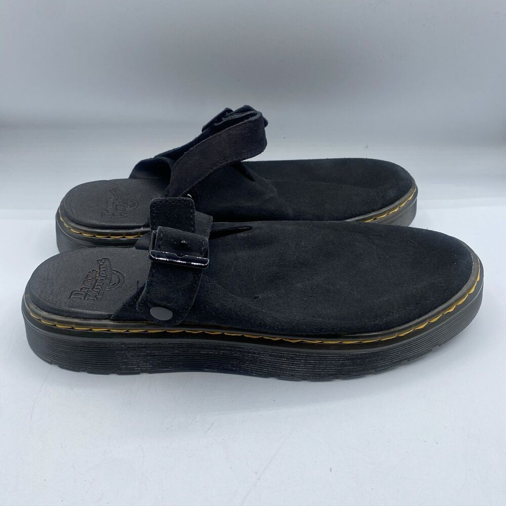 Doc Martens Carlson Suede Slingback Mules US Womens 10 EU 42 Black Boho NWOB